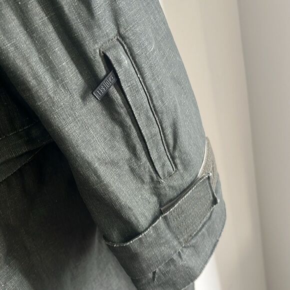 Diesel Army Green Flax/Cotton Zip Up Jacket XL - Picture 6 of 9